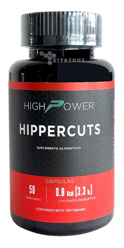 Hippercuts High Power 100 Capsulas 50 Porciones Quemador Sabor Sin Sabor