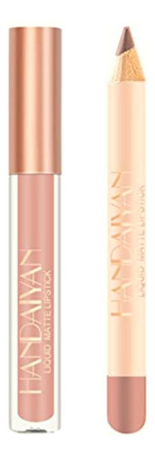 Nanyaciv Juego De Delineador De Labios Y Lápiz Labial,
