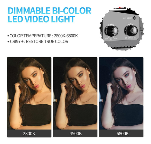 Kit 3 Luces Led Gvm 480 Bicolor 2300k-6800k Cri 97 Factura