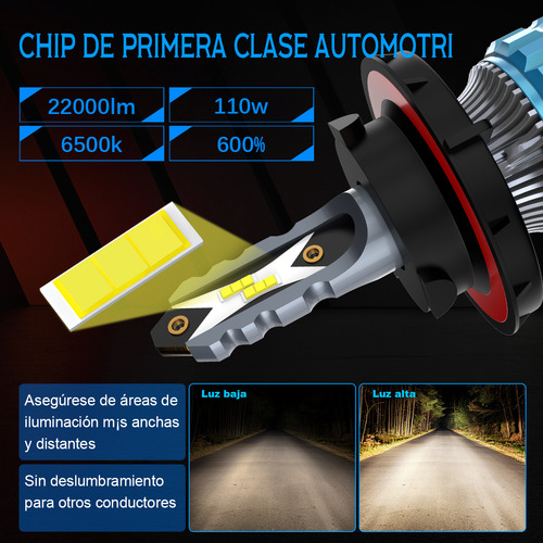 Kit De Focos Led H13 9008 Para Dodge Chrysler Gm Gmc Dodge Challenger 2009-2016