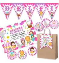 Comprar Kit Imprimible Circo Nena Invitaciones Candy Bar Editable