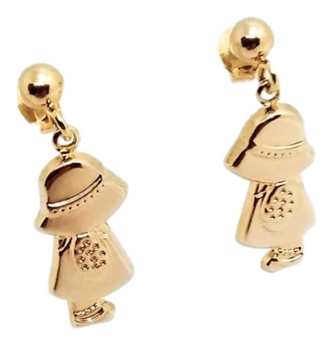 Aros Colgante De Oro 18k Laminado Mujer Dama Nena Infantil