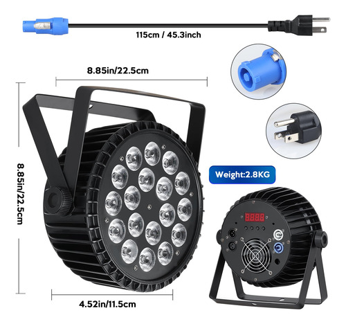 Par De Luces Led Para Escenario 18x12w Rgbw Efecto Dj