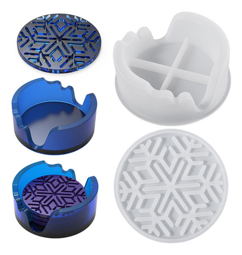 Molde De Posavasos De Resina Epoxi De Silicona, Caja De