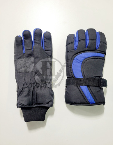 Guantes Tacticos Abrigados Negro Y Azul Ajustable Invierno S