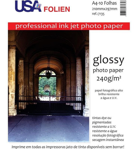 Papel Fotográfico Inkjet A4 Glossy 240g