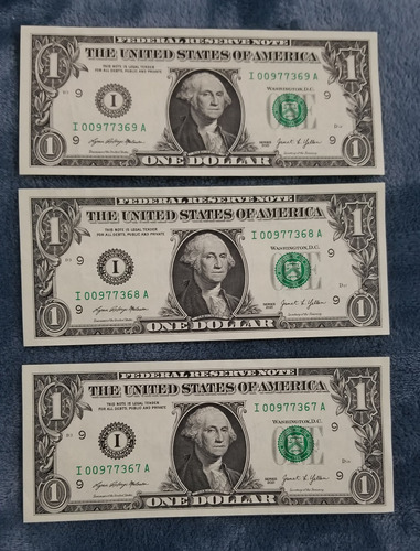 Trio De 1 Dolar Del 2021 Serial 009 Estados Unidos Excelente