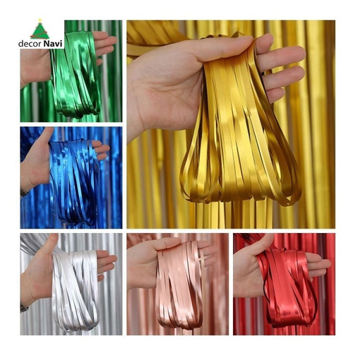 Cortina Deco Holográfica 50 Cm X 2 Mts - Tiras 25 Mm #419