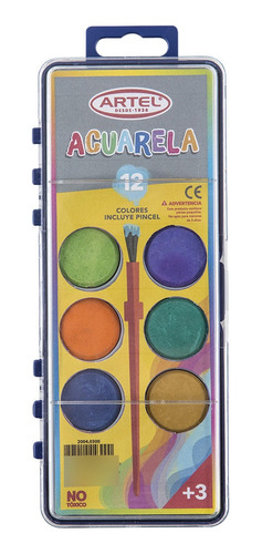 Estuche Acuarela 12 Colores Artel