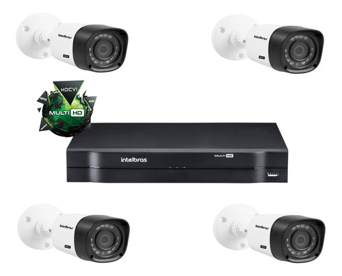 Kit 4 Cameras Infra Vhd 1010b Hd E Dvr Mhdx 1104 Intelbras