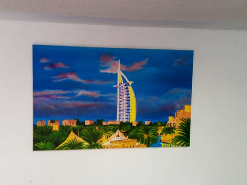 Cuadro Árabe Al Óleo Decorativo Del Burj Al Arab