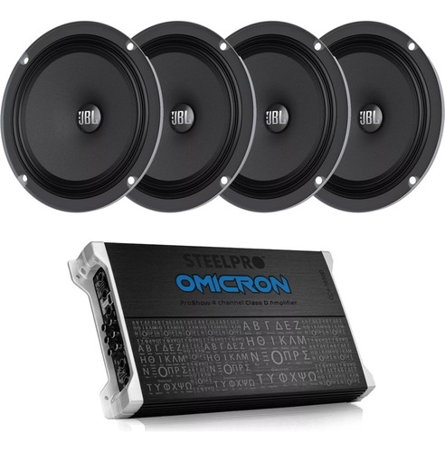 Kit Amplificador Steelpro + 4 Medios Rangos Jbl 85w Rms