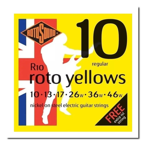 Enordado Guitarra Rotosound R10.010-46 Roto Yellows Reguar