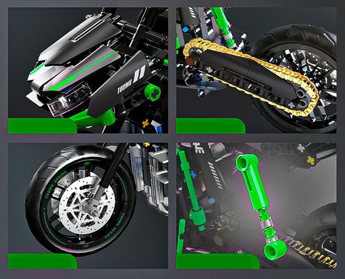 Moto Ducati Kawasaki Para Armar Construcción Technic Dat V4 809 Kawasaki Ka Z1
