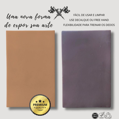 Kit 2 Peles Artificiais P/ Tatuagem - Bege Media E Chocolate