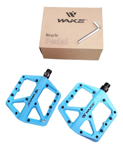 Pedales De Plataforma Nylon Wake Para Bicicleta Azul