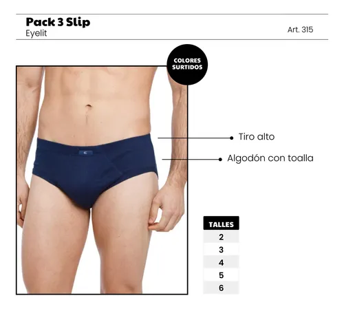 Pack 3 Slip Eyelit Algod n Con Toalla Tiro Alto Art.315 Env o gratis