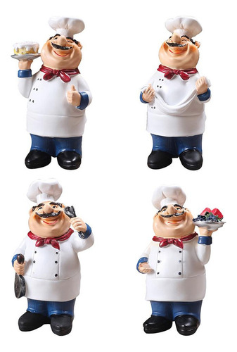 4 Piezas De Resina Sonriente, De Cocina, Adorno De En Hogar