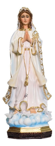 Virgen De Fatima 35 Cm Escultura Color Blanco