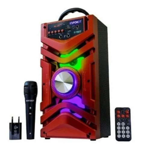 Alto-falante Infokit VC-M866BT com bluetooth vermelho 110V/220V 