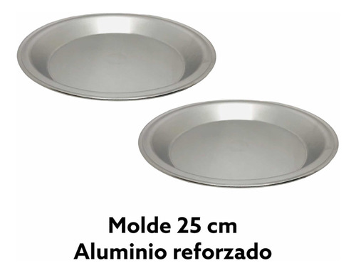 Kit 2 Moldes 25 Cm Para Pay Tarta Aluminio Reforzado