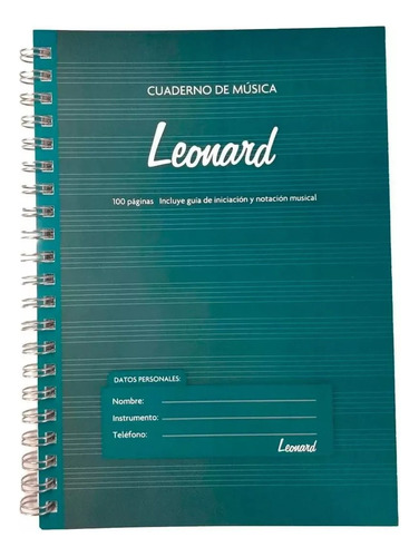 Cuaderno Pentagramado A4 Espiralado 50 Hojas Leonard Lnd-50