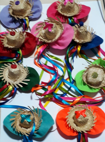 2 Presilhas Enfeite Cabelo Mini Chapéu Festa Junina São João
