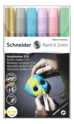 Schneider Paint-it 310 Marcadores Acrílicos, 2 Mm, Cartulina