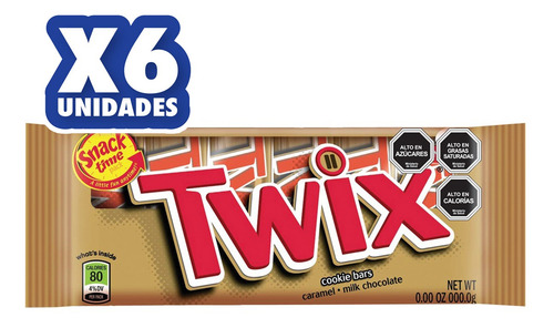 Twix Barra De Chocolate Leche Y Galleta Fun Size 93g X 6un.