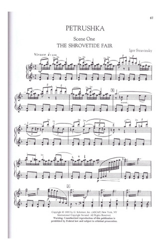 Three Early Ballets For Piano: The Firebird - Petrushka - Th