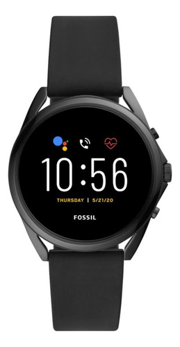 Fossil Reloj Inteligente Gen 5 45mm, Pantalla Táctil, Correa Negra