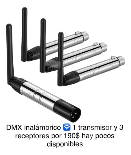 Dmx Inalambrico 1 Transmisor 3 Receptores Recargables 