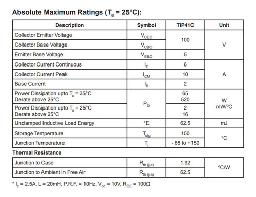Transistor De Potencia De Silicio Bridgold Tip41c Tip41 Npn