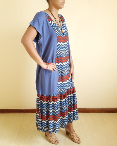 Imagem 3 de 5 de Vestido Feminino Tecido Longo Janeci