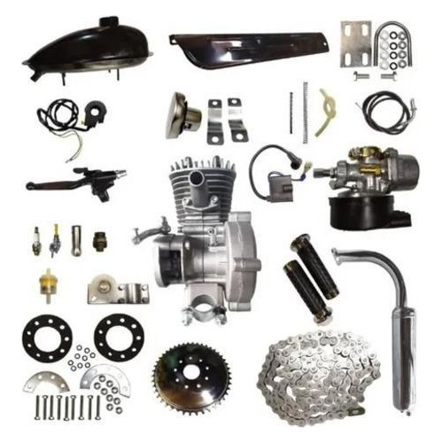 Kit Completo Motor Bicicleta Motorizada 100cc Prata Preto