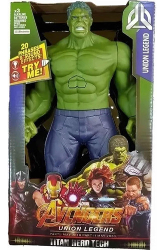 Boneco Importado Articulado Incrível Hulk 30cm Com Sons