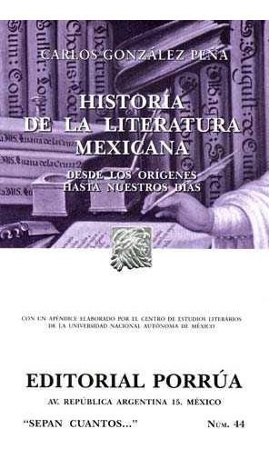 Historia De La Literatura Mexicana 905247