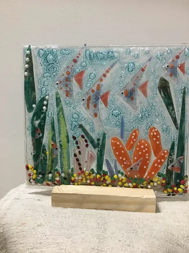 Cuadro Artesanal En Vitrofusion Con Base