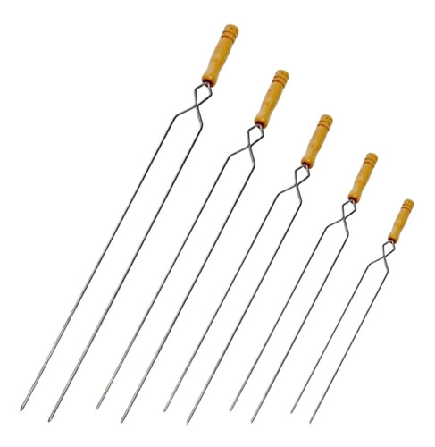 Espeto Duplo Para Carne De Churrasco 55 Cm