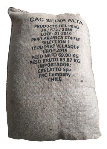 1 Kg. Cafe Verde Muestra Arabico Chanchomayo Peru Organico