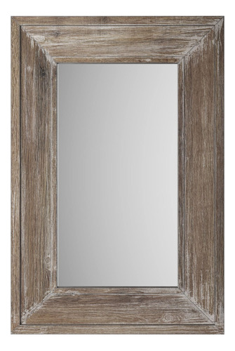 Espejo Rústico Rectangular Grande De Madera 60x90 Cm Decorat