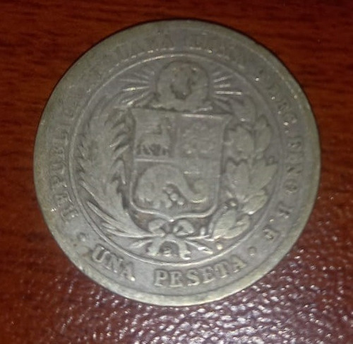 1 Peseta Peruana De 1880 Coleccionable