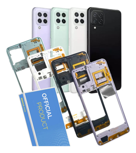 Aro Meio Lateral Para Galaxy A22 A225m + Botão + Com Tampa!