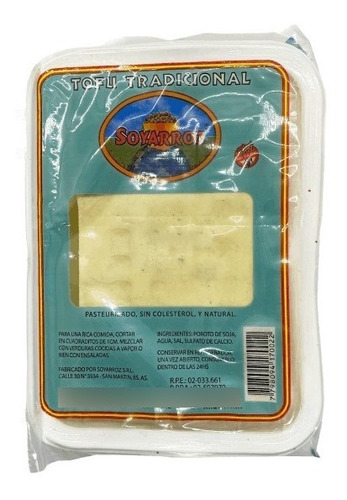 Tofu Tradicional 900g Natural Pasteurizado Sin Colesterol