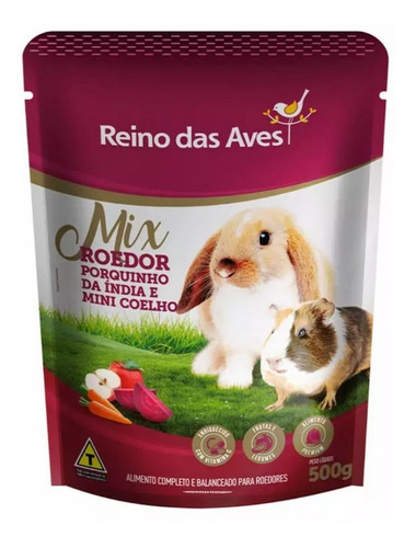 Ração Gold Mix Porquinho Da Índia E Mini Coelho 500g R.d.a