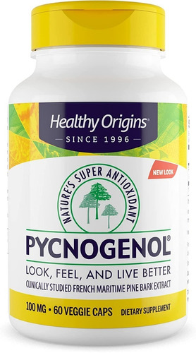 Pycnogenol  Antioxidante100 Mg, Healthy Origins  60 Unidades