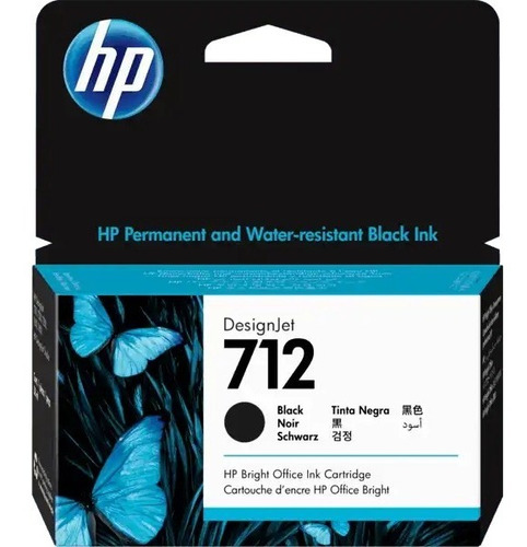 Hp 3ed70a 712 Negro T210/230/250/630/650 38ml Uk