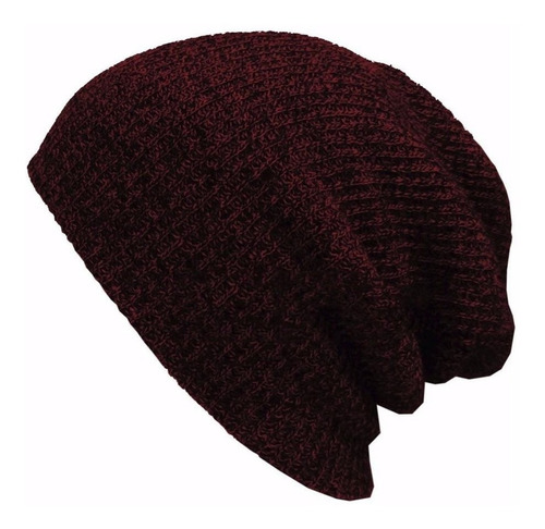 Beanie Gorro Gorra Jaspeado Unisex Rojo Oscuro