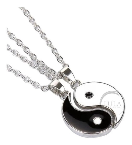 Imagen 1 de 8 de Set 2 Collar Yin Yang Cadenas Acero Parejas Para Compartir