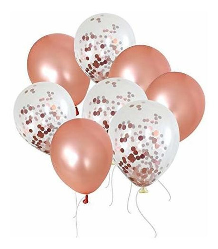 Pack Globos Látex 50 Unid. Oro Rosa Biodegradables